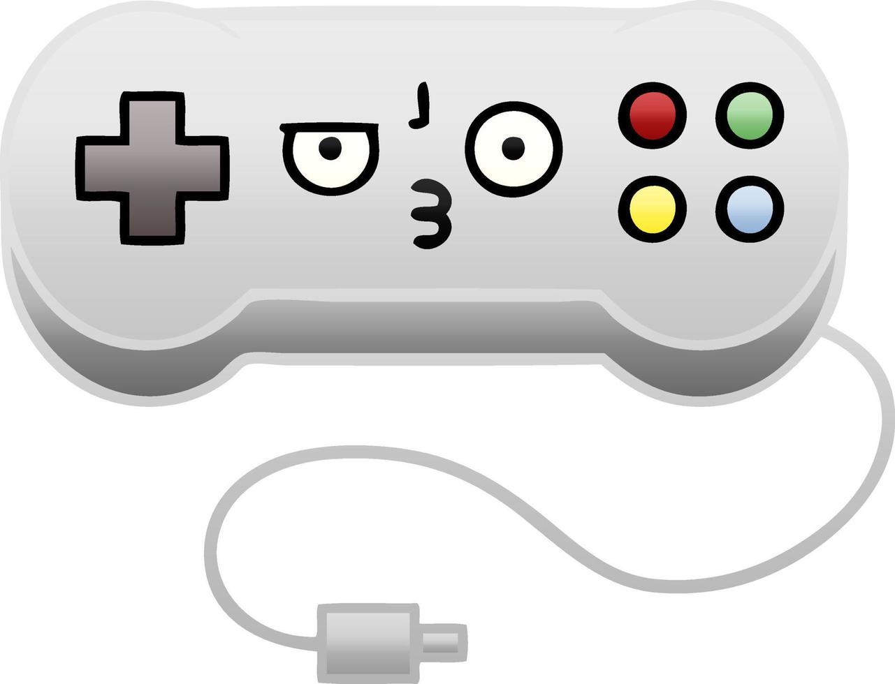 gradient shaded cartoon game controller vector