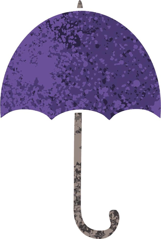 retro illustration style cartoon open umbrella vector