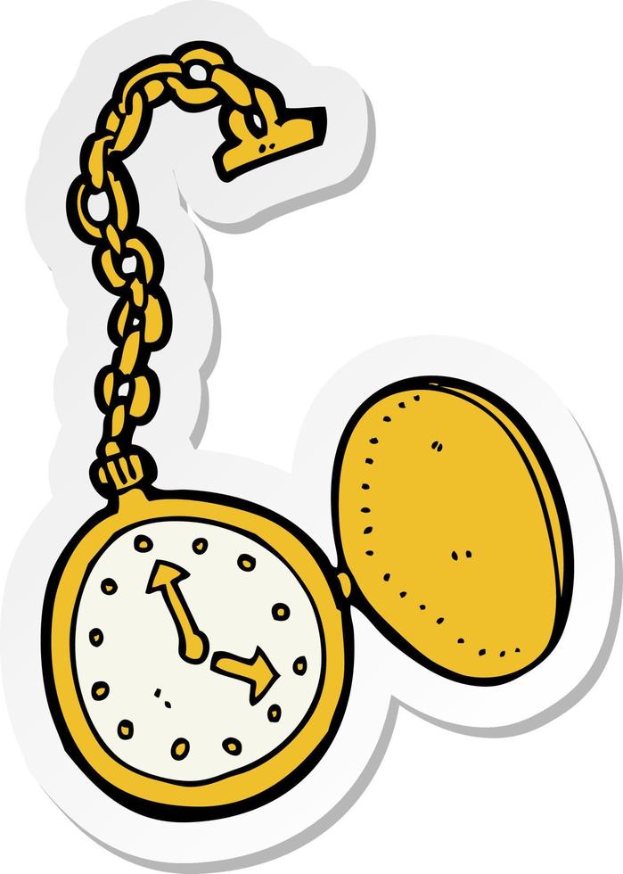 sticker of a cartoon old watch vector