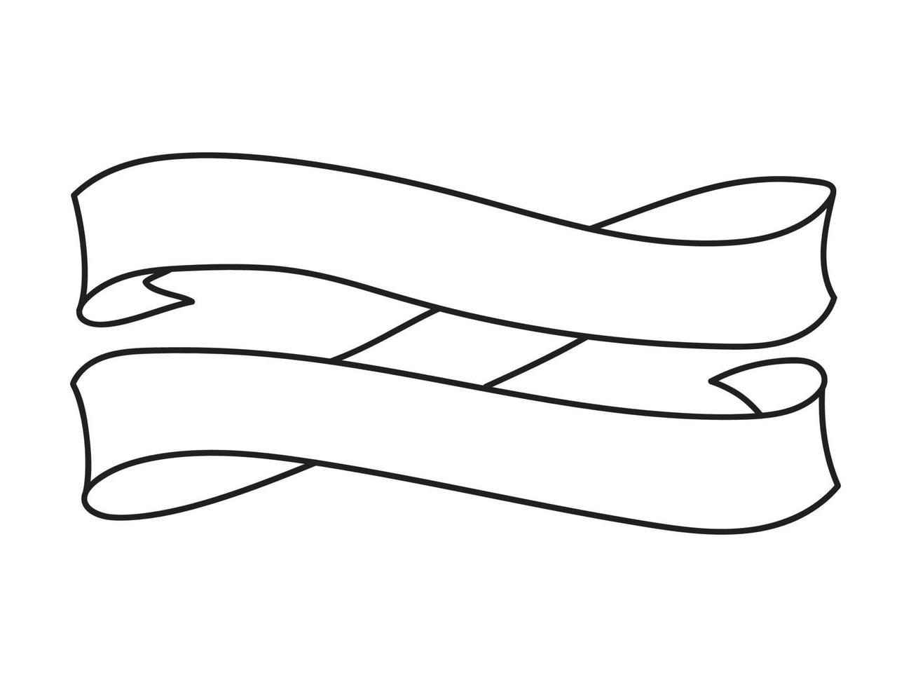 ribbon banner vector outline vintage style Tapes hand drawn