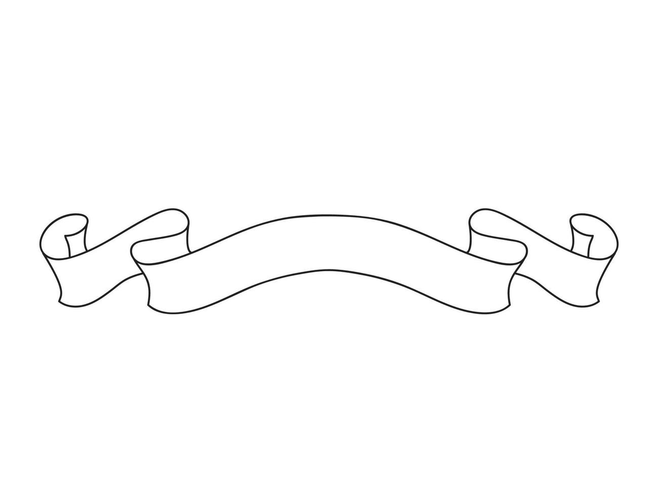 ribbon banner vector outline vintage style Tapes hand drawn