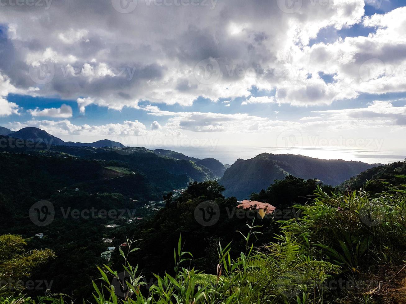 Roseau the capital of Dominica from the perspective of the cruise Terminal photo