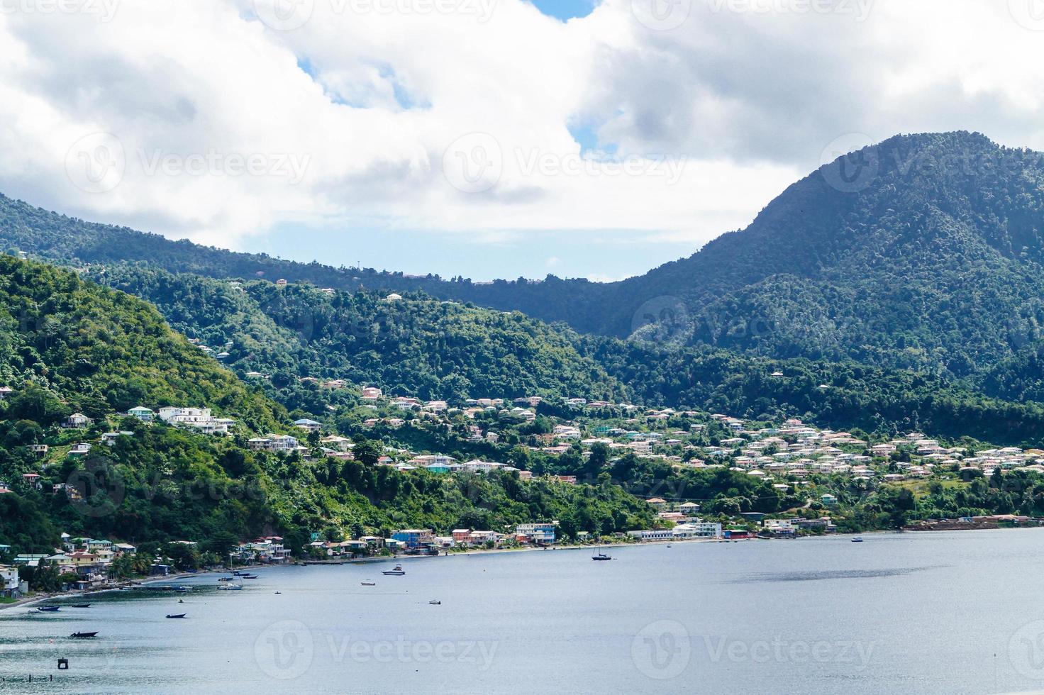 Roseau the capital of Dominica from the perspective of the cruise Terminal photo