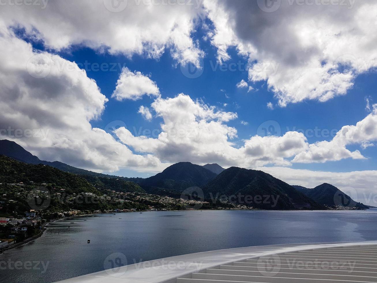 Roseau the capital of Dominica from the perspective of the cruise Terminal photo