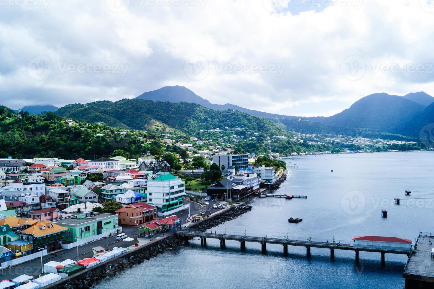 Roseau the capital of Dominica from the perspective of the cruise Terminal photo