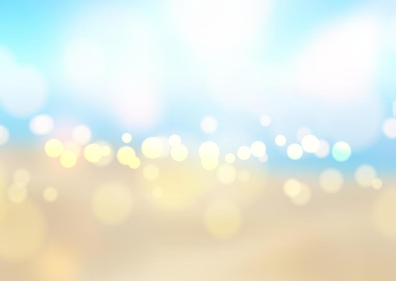 beach themed bokeh lights background vector