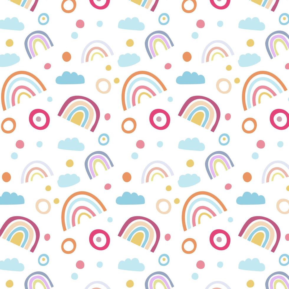 Boho style rainbow pattern background vector