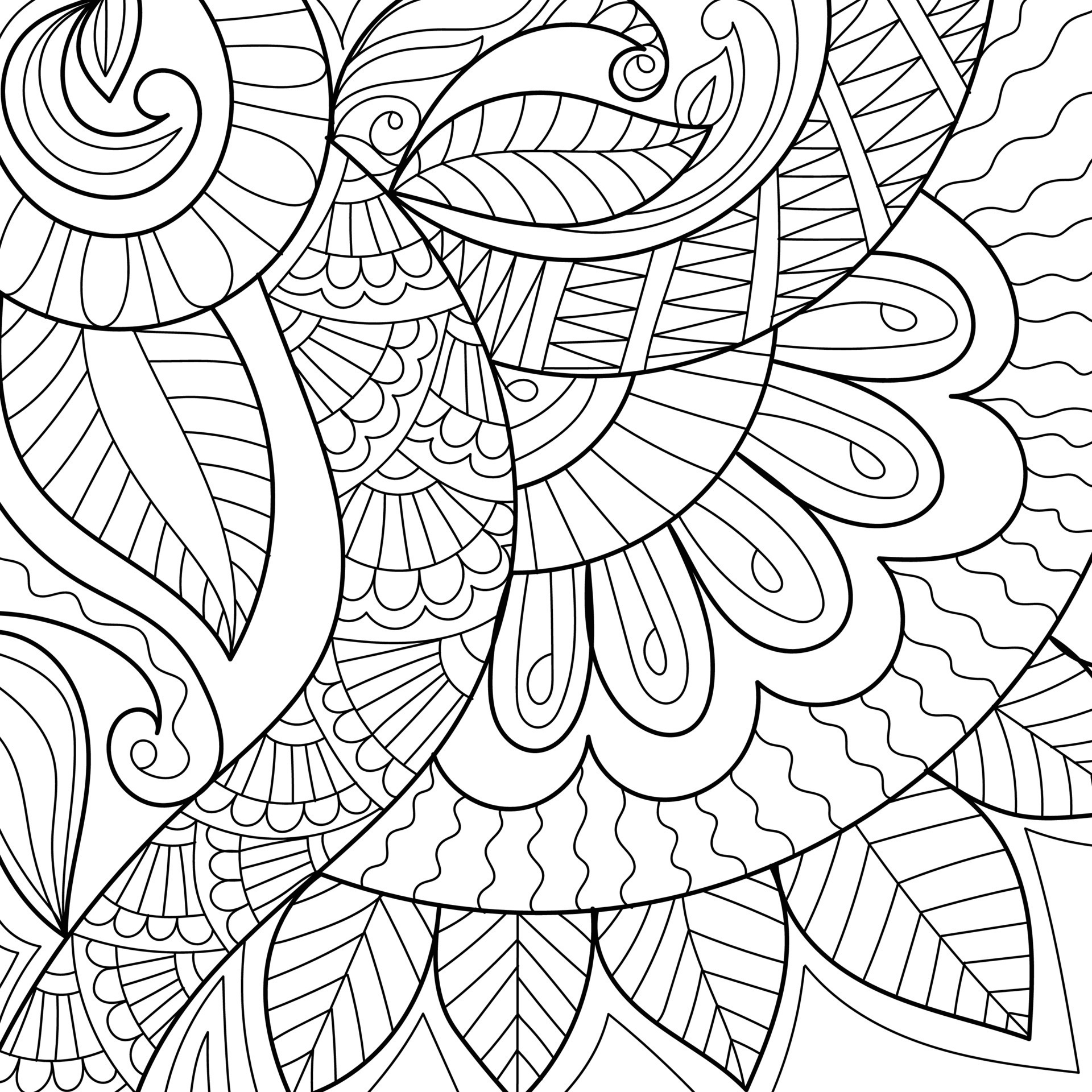 Decorative henna style design coloring book page illustration 8599500 ...