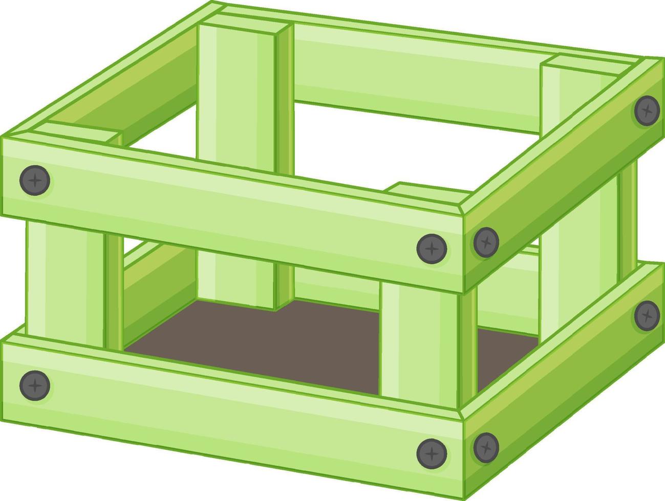 Caja de madera sobre fondo blanco. vector