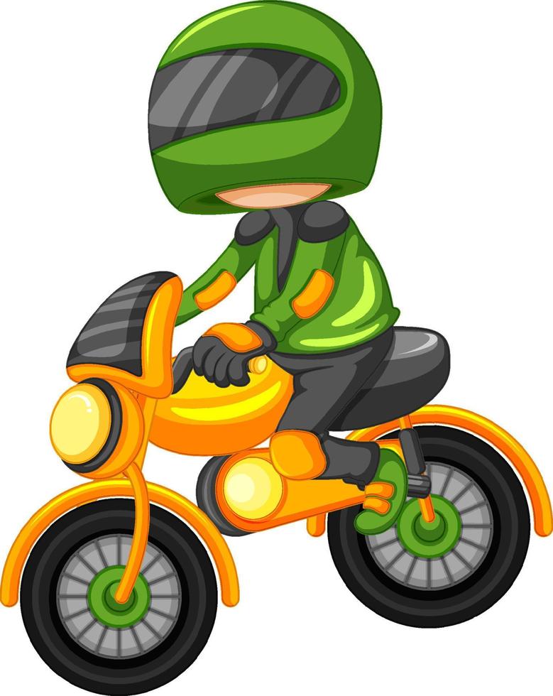 A motocross racer cartoon on white background vector