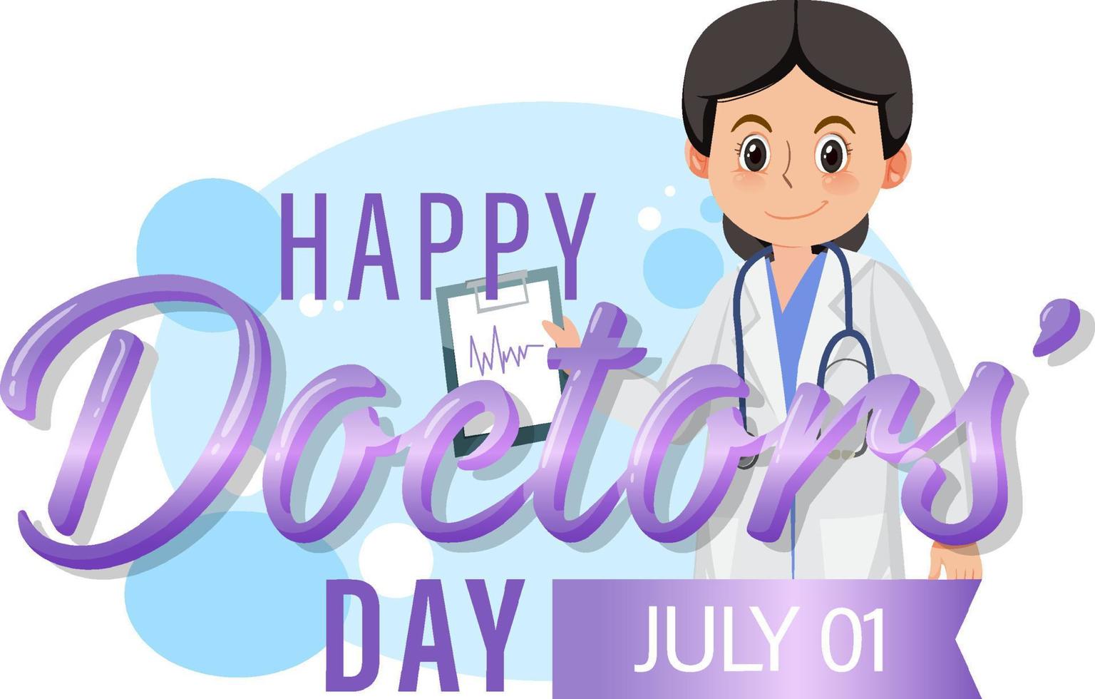 Female doctor on doctor day in July logo vector