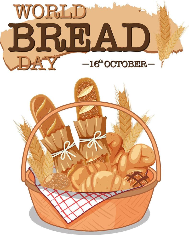 World bread day poster design vector