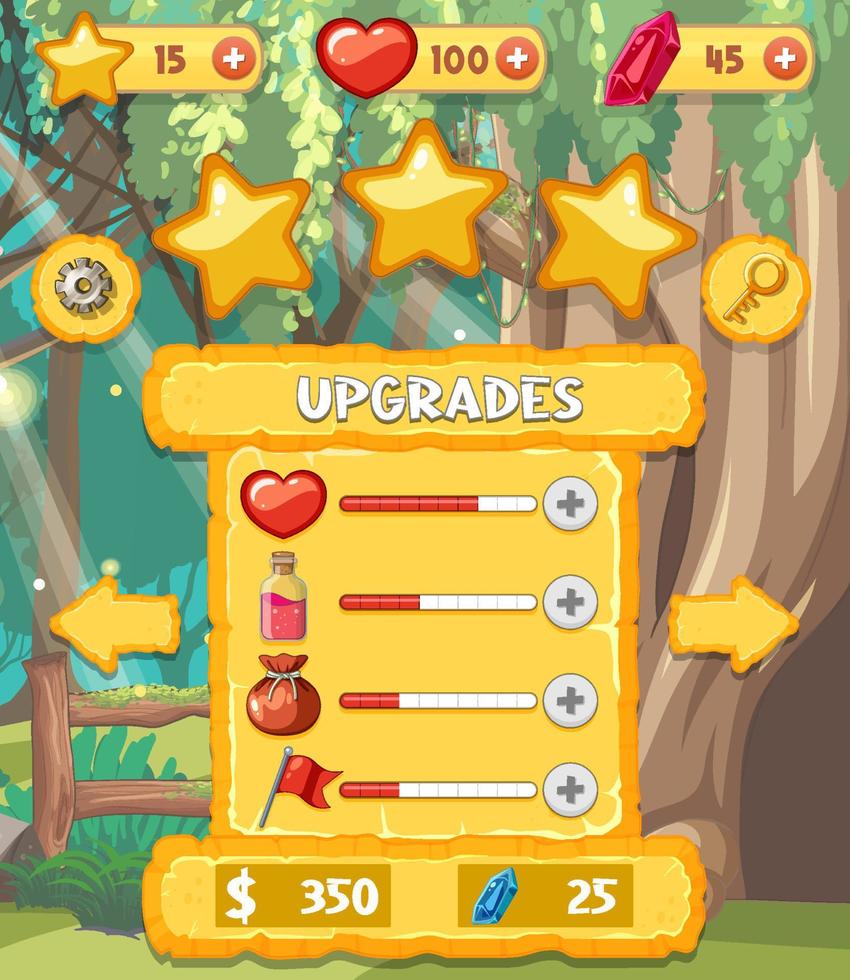 A game background template with elements vector