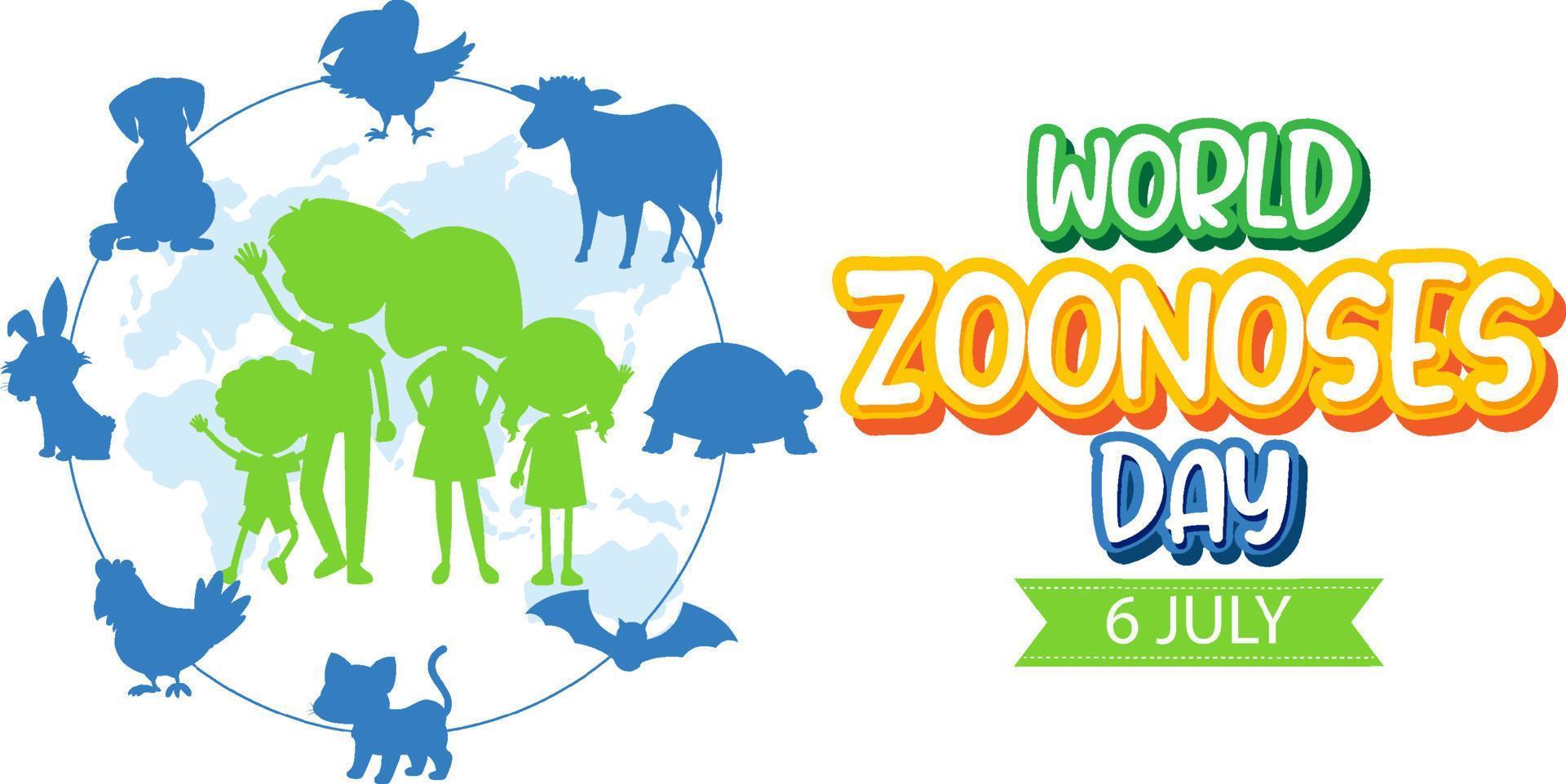 diseño de banner del día mundial de las zoonosis vector