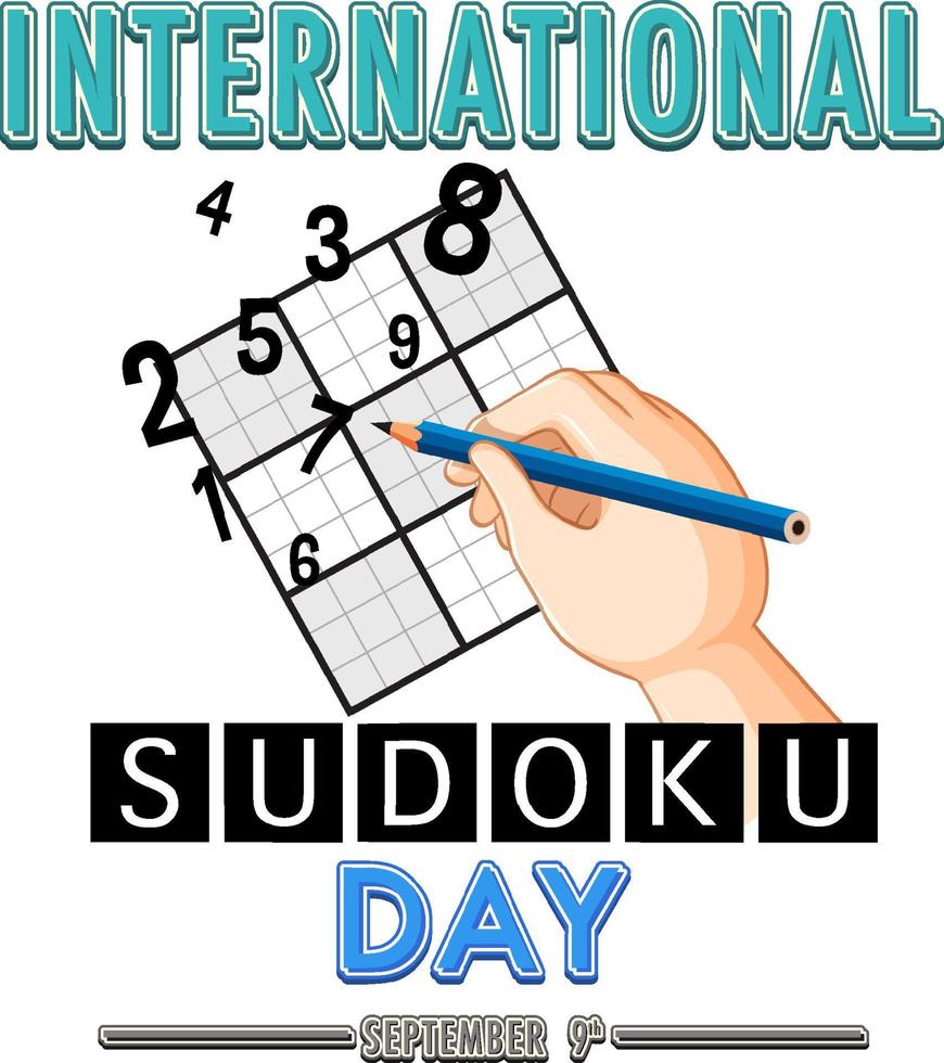 International Sudoku Day September 9 vector