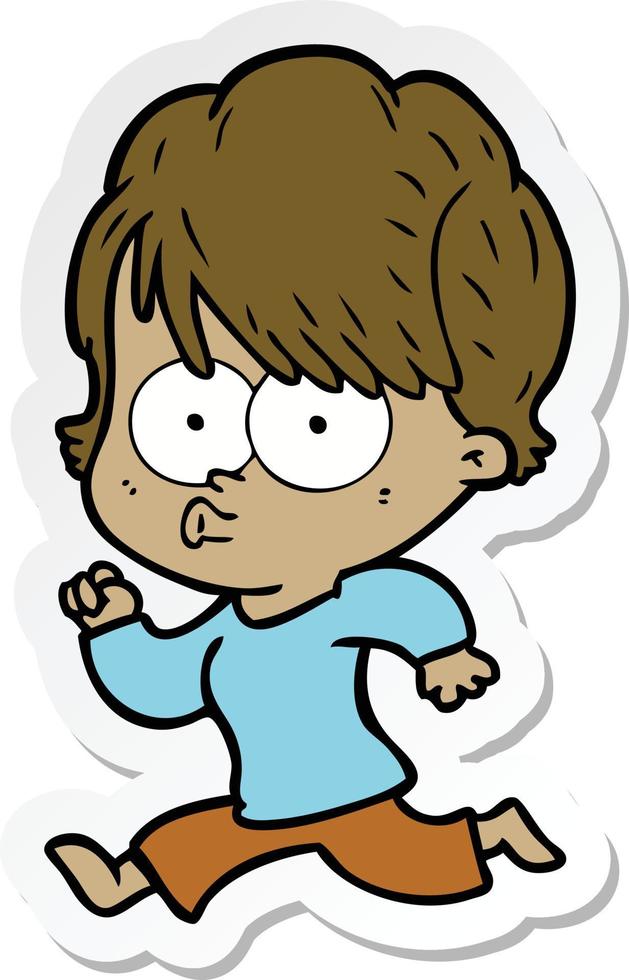 sticker of a cartoon woman vector