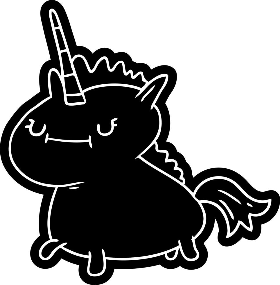 cartoon icon drawing of a magical unicorn vector