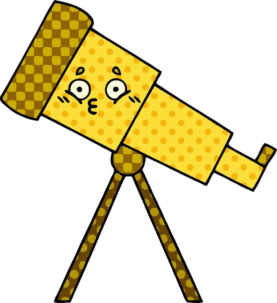 comic book style cartoon telescope vector