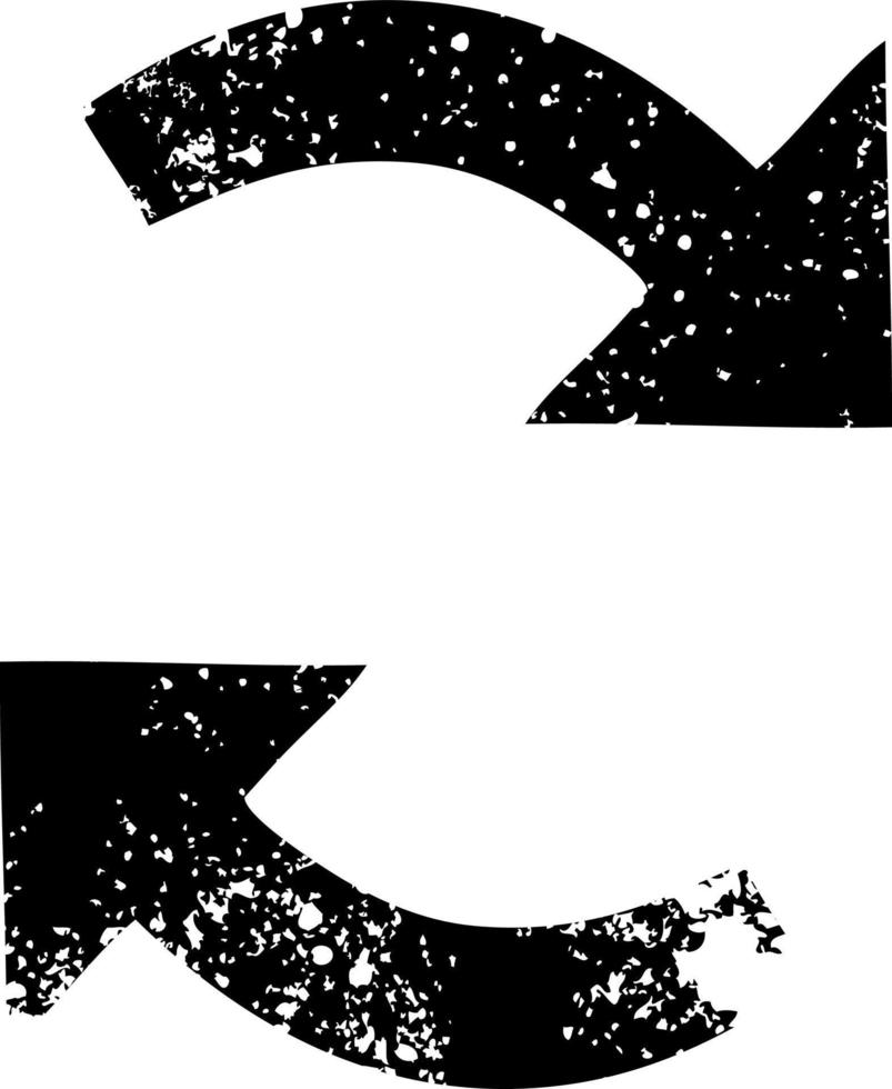 distressed symbol recycling arrows vector