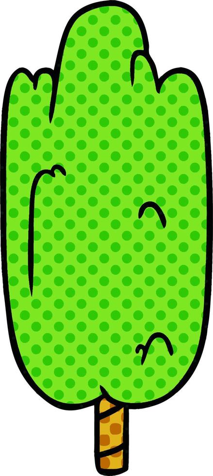 cartoon doodle single green tree vector