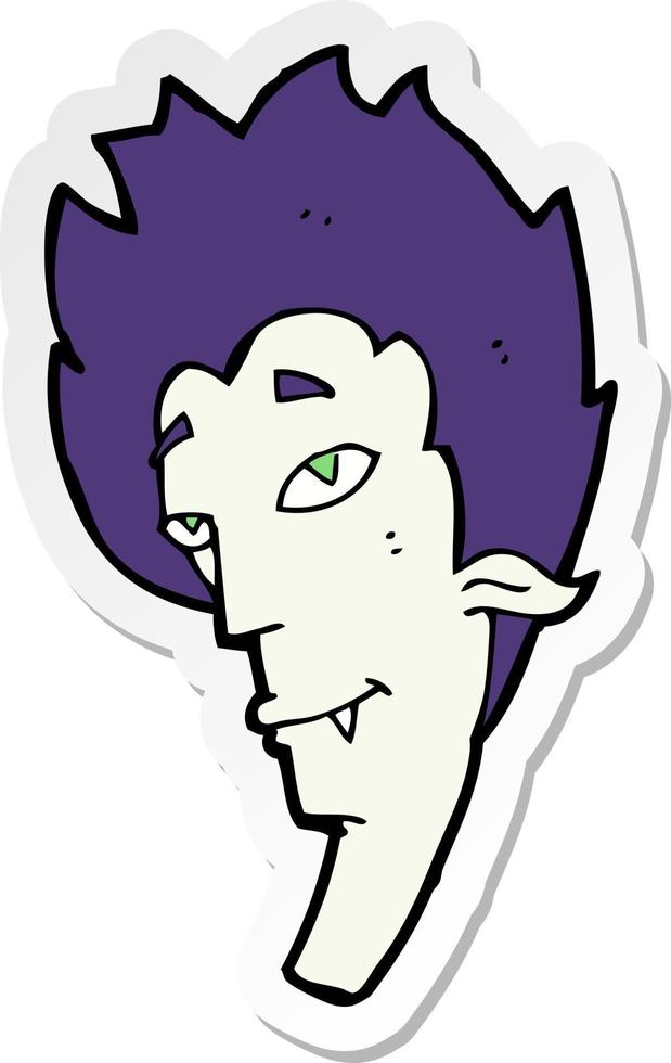 sticker of a cartoon vampire head vector