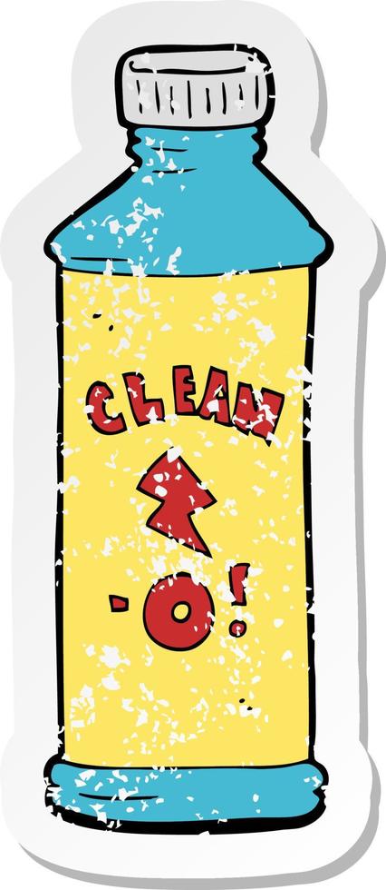 retro distressed sticker of a cartoon cleaning product vector