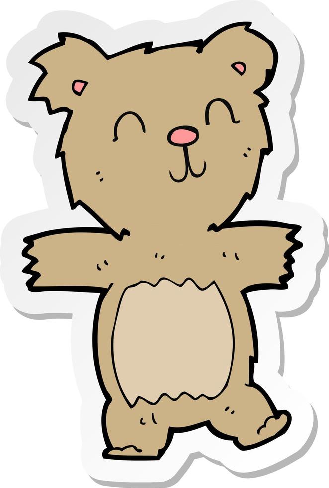 sticker of a cartoon cute teddy bear vector