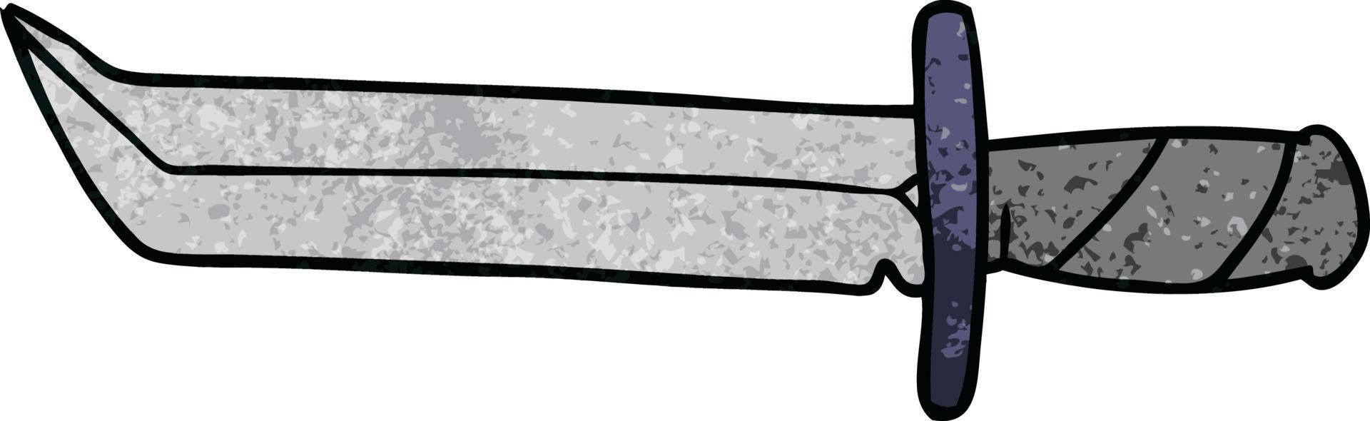 textured cartoon doodle of a short dagger vector