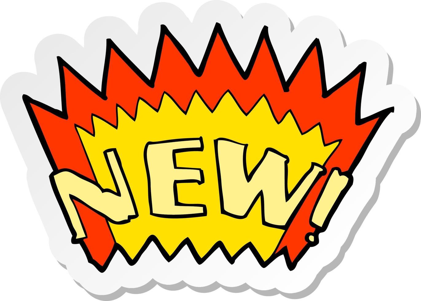 sticker of a cartoon new symbol vector