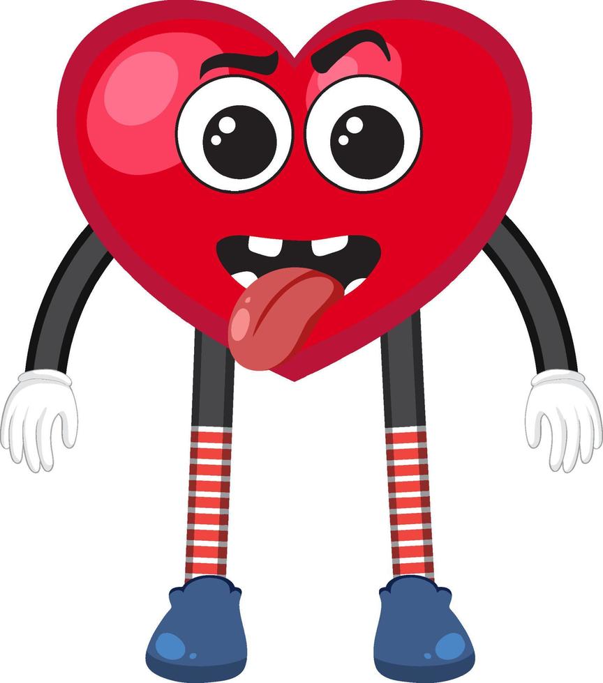 Cartoon heart with facial expression vector