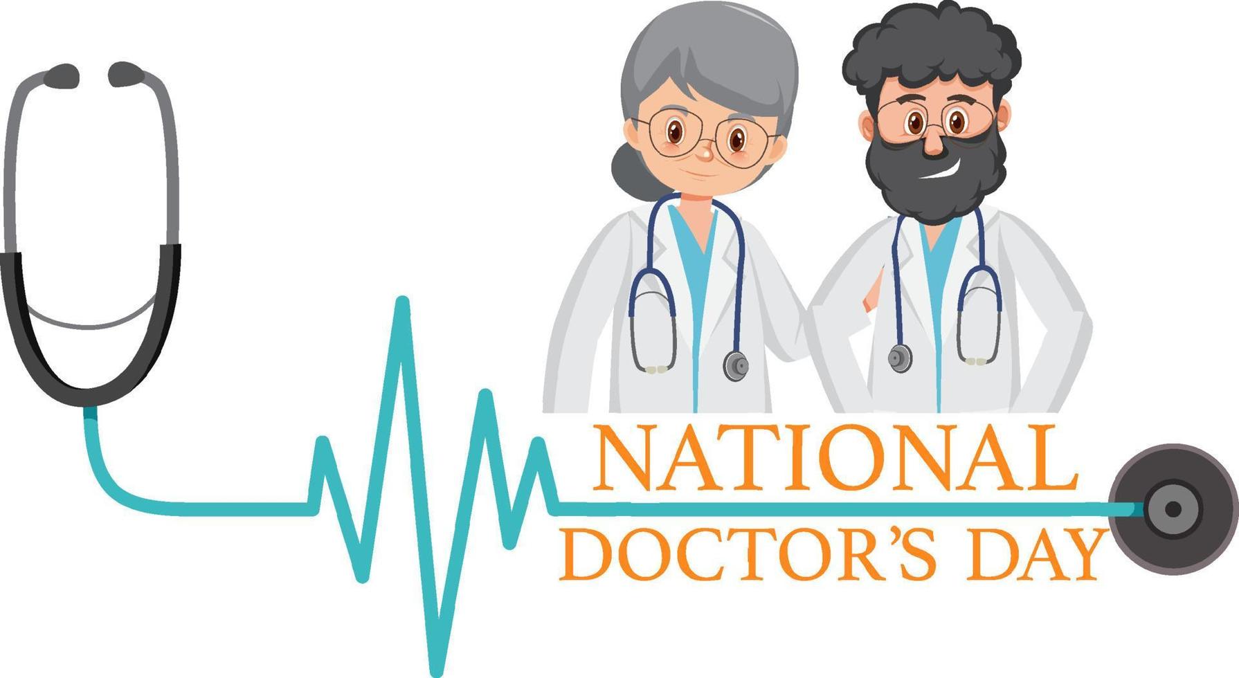 Doctor on doctor day in July logo vector