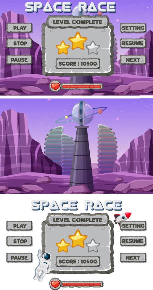 A game background template with elements vector
