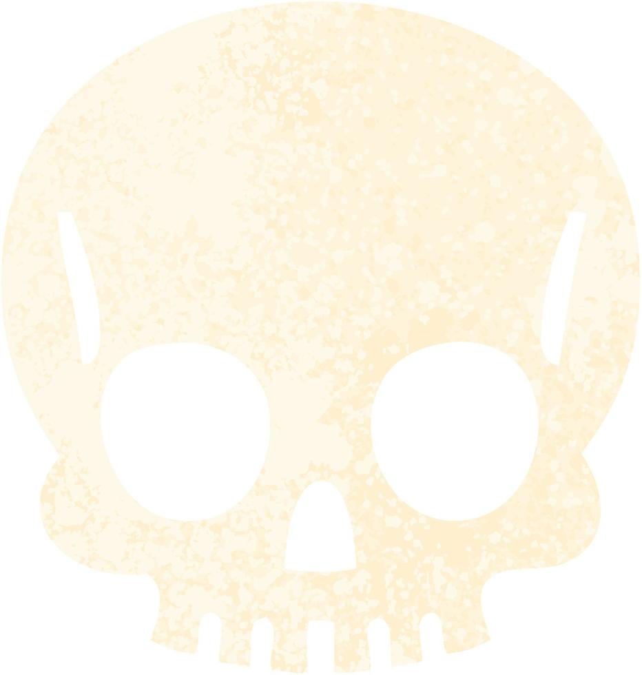 quirky retro illustration style cartoon skull vector