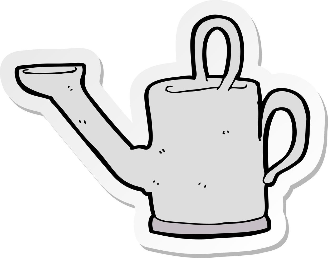 sticker of a watering can cartoon vector