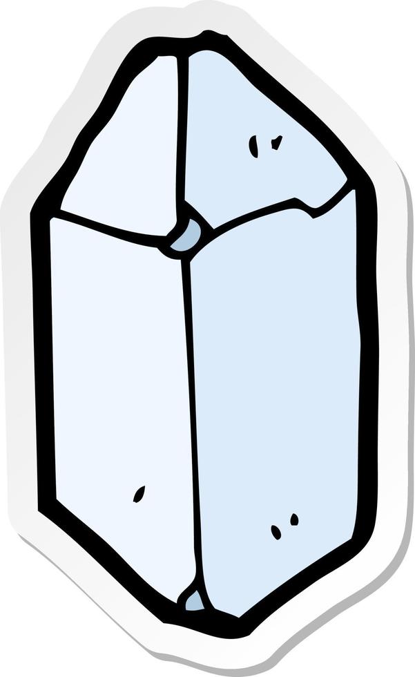 sticker of a cartoon crystal vector