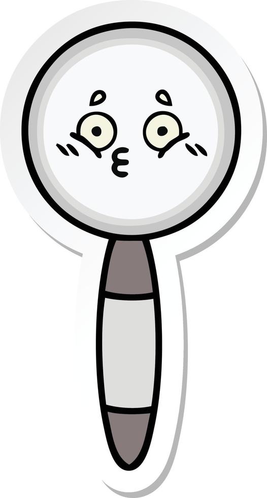 sticker of a cute cartoon magnifying glass vector