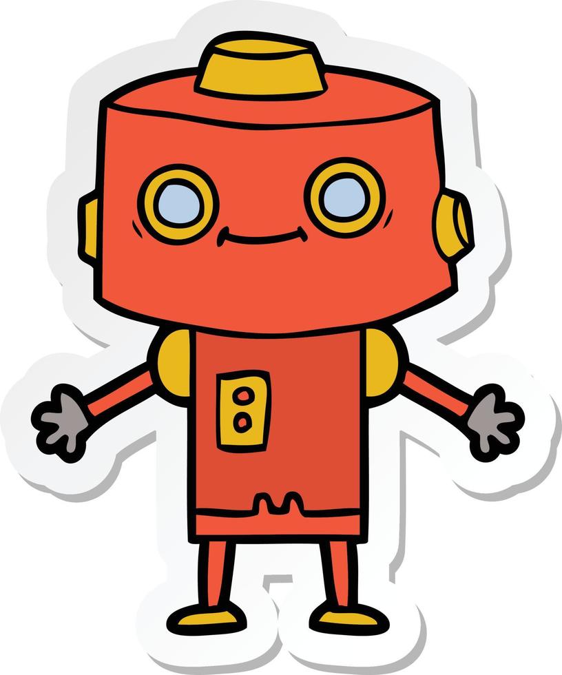 sticker of a cartoon robot vector