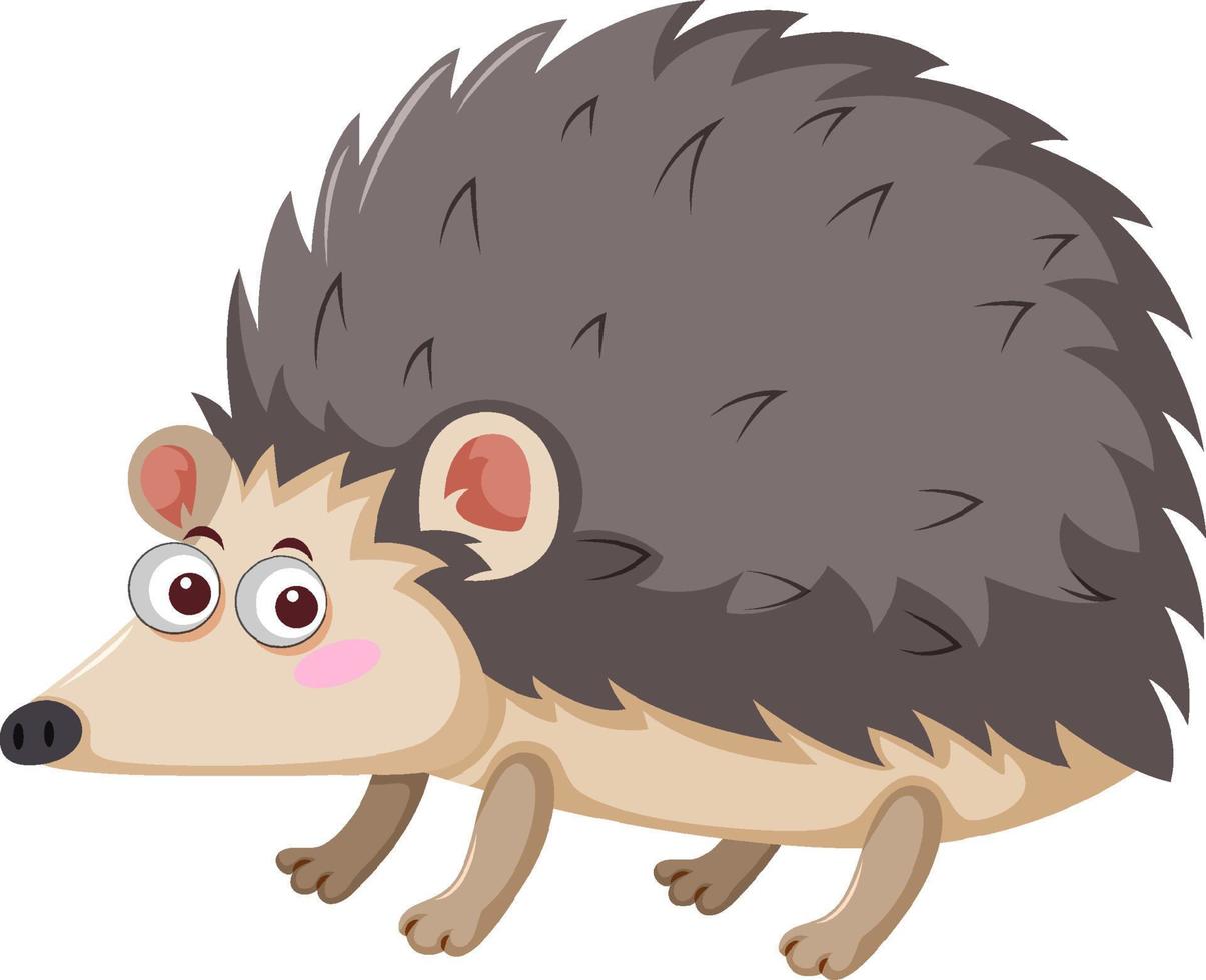 Grey hedgehog in cartoon style vector