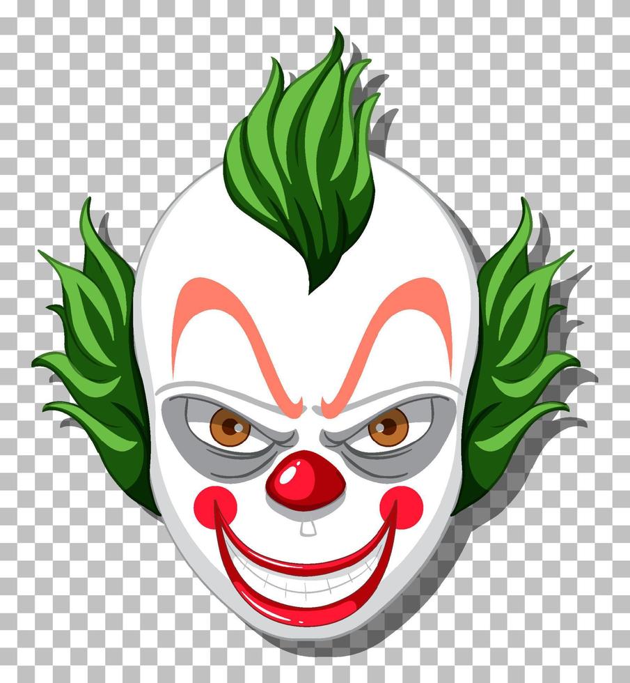 Scary clown head on grid background vector