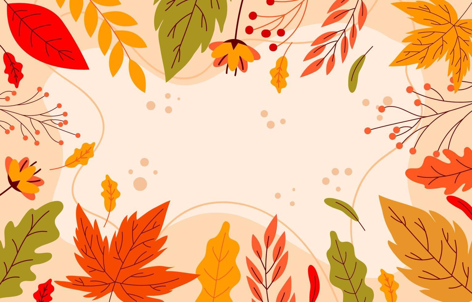 naturaleza otoño fondo floral vector