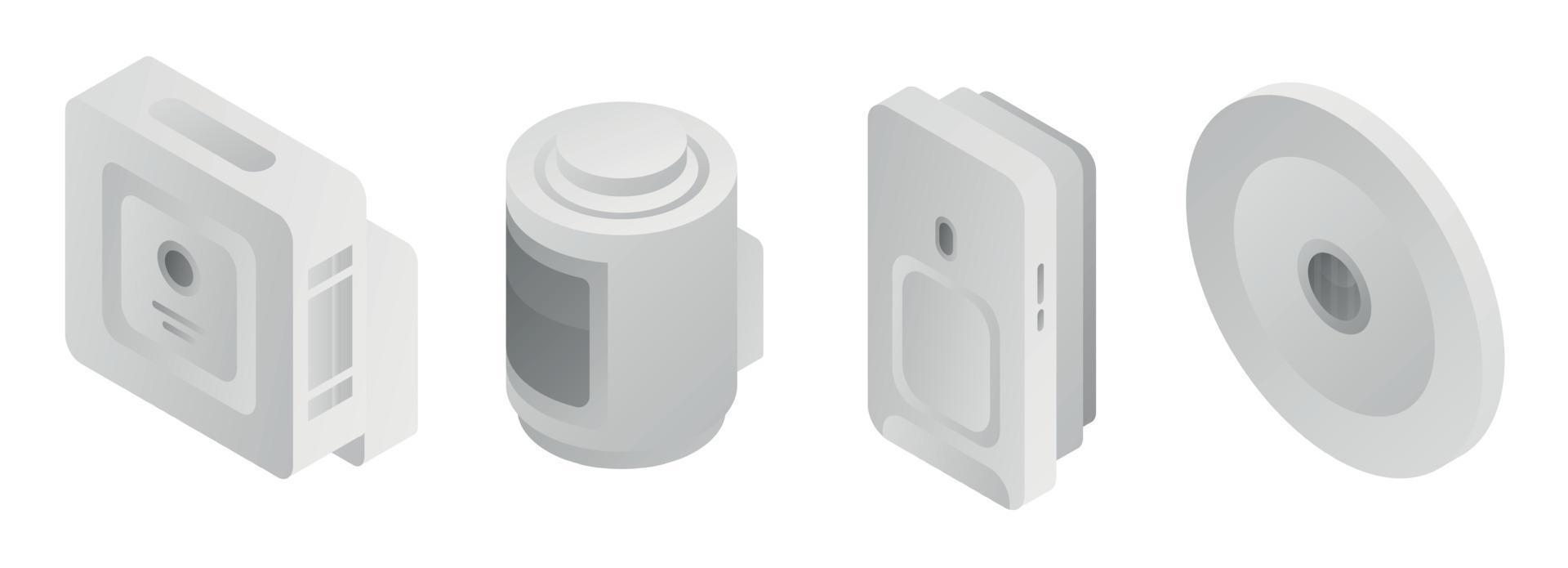 Motion sensor icons set, isometric style vector