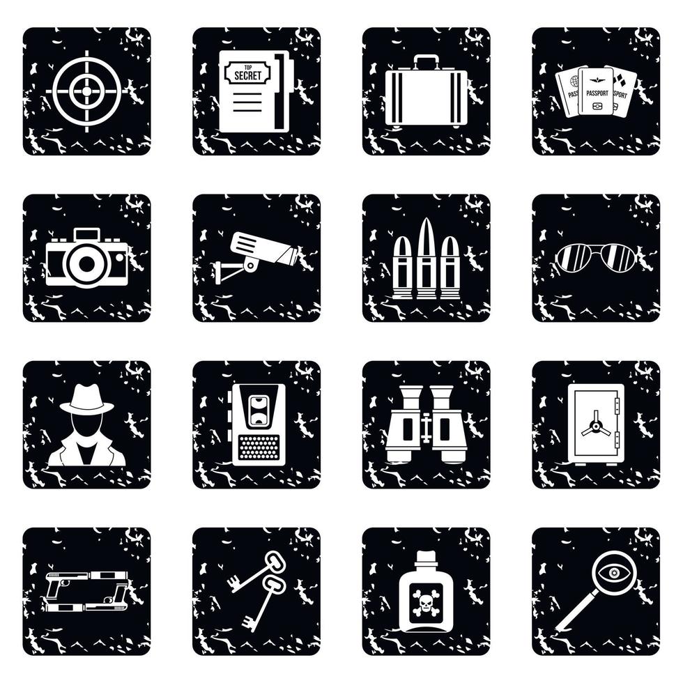 Spy tools icons set vector