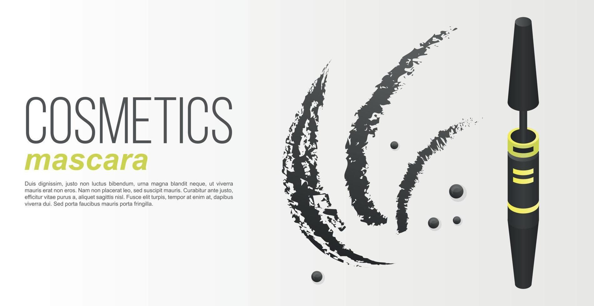 Cosmetics mascara concept banner, isometric style vector