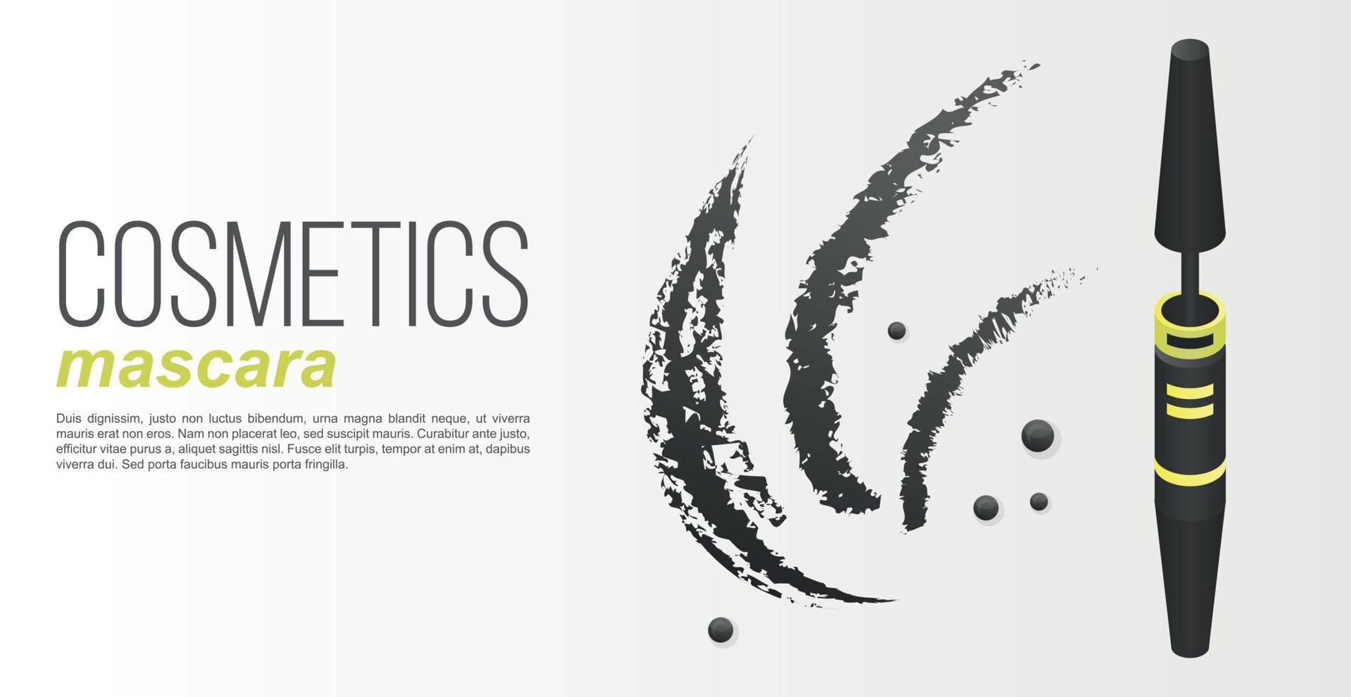 banner de concepto de rímel cosmético, estilo isométrico vector