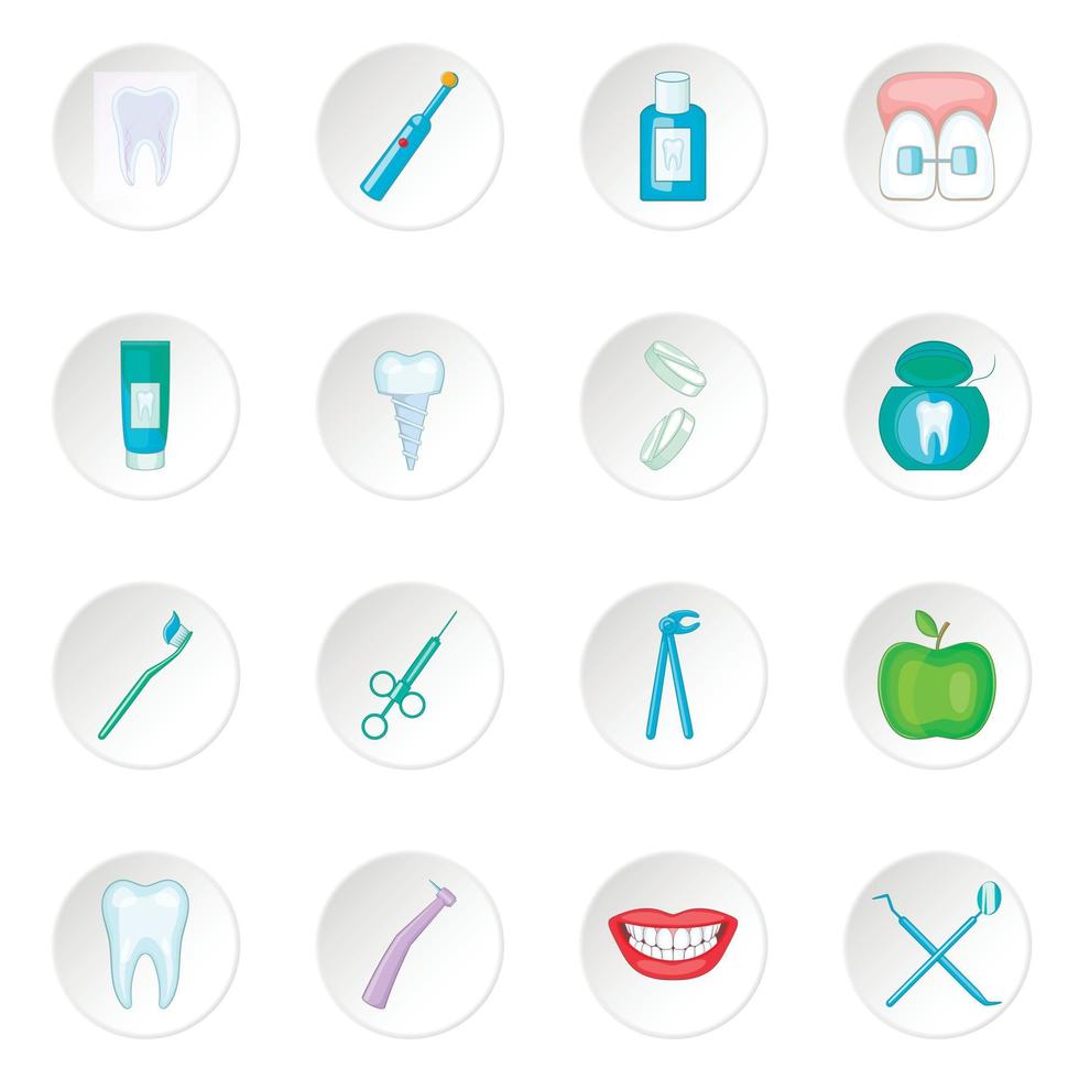 conjunto de iconos de dentista vector