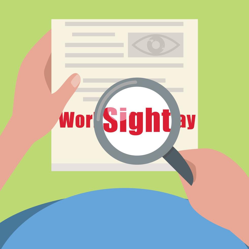 Sight day concept background, flat style vector