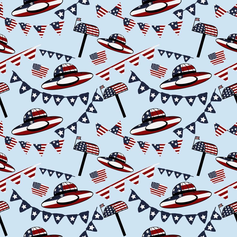 el patrón está en el estilo de la bandera americana. día de la independencia del estado unido. patrón patriótico vector