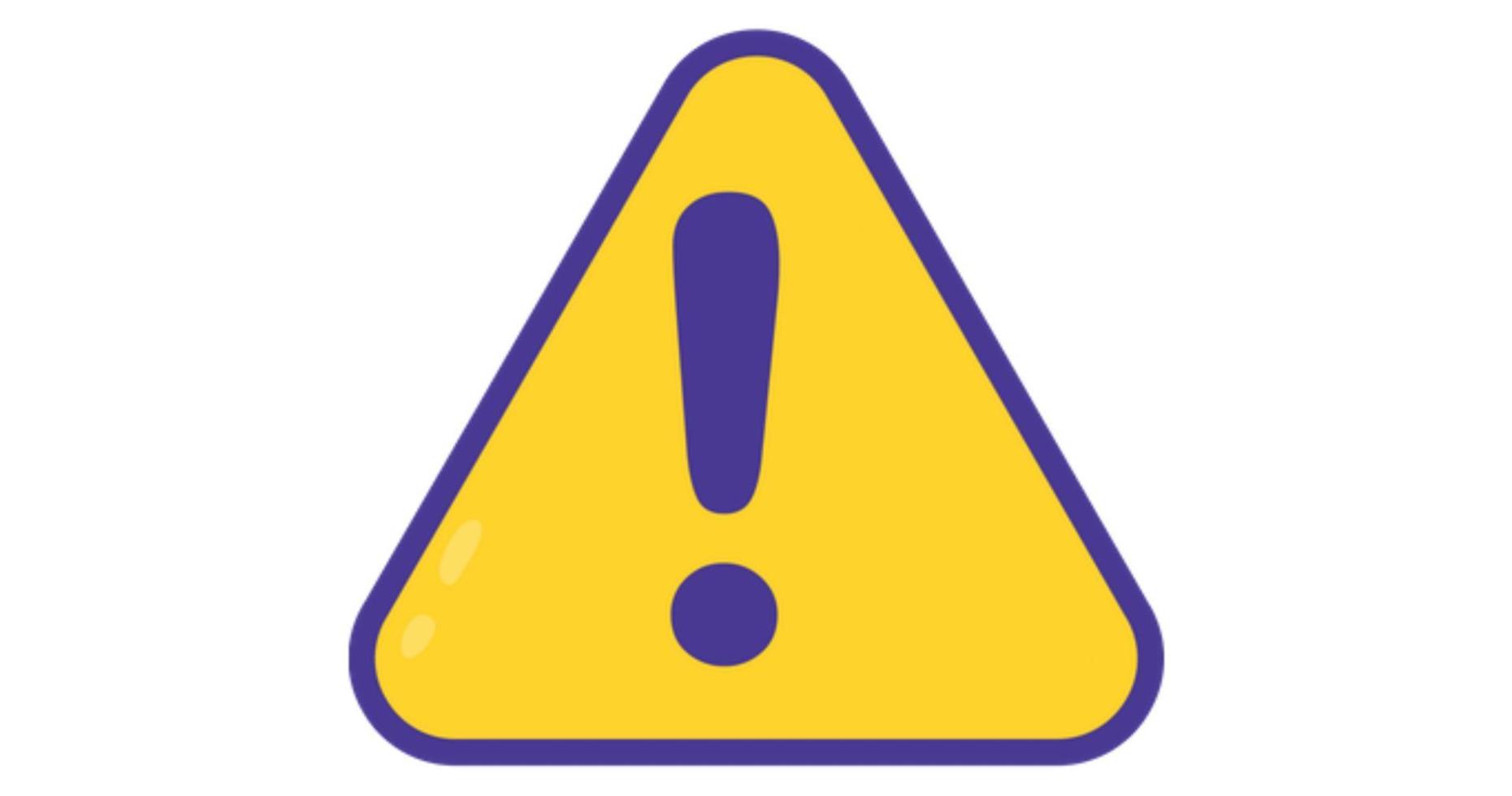 vector illustration of yellow warning sign