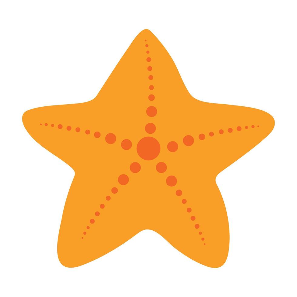 Cute starfish clipart icon in flat cartoon vector illustration image