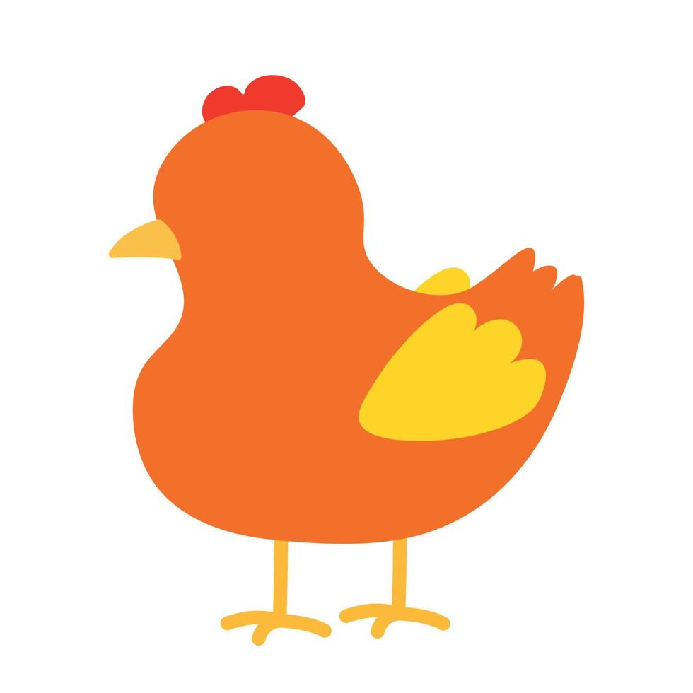 imagen animada de ilustración de vector de dibujos animados de imágenes prediseñadas de icono de gallina de pollo